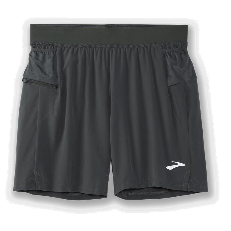 Pánske Brooks Sherpa 7 2-In-1 - Bežecké Kraťasy - Tmavo/Siva (49753-IHFX)